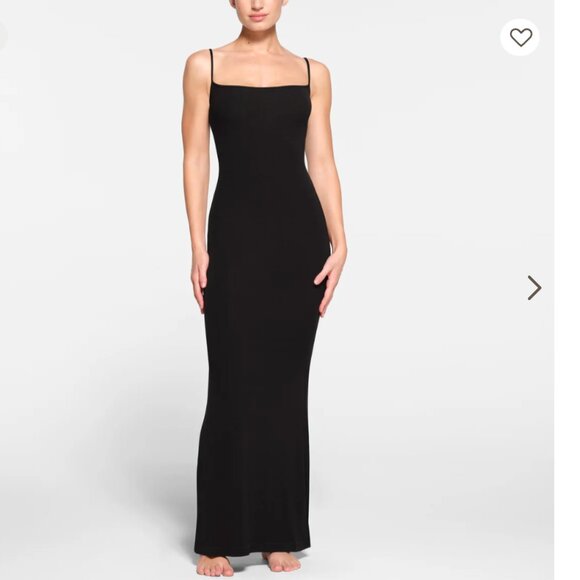 SKIMS Dresses & Skirts - NWT Skims Soft Lounge Ribbed Long Onyx Slip Dress Women's size XL